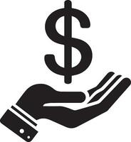 Money Icon on the Hand vector silhouette illustration 12