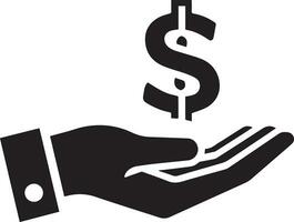 Money Icon on the Hand vector silhouette illustration 9