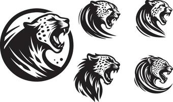 rugido leopardo logo concepto vector 4 4