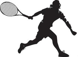 tenis jugador vector silueta