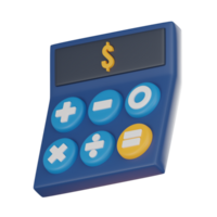 navegação financeiro planejamento, calculadora para financeiro risco. 3d renderizar. png