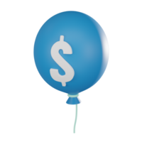 Economic realities, balloon with us dollar icon for inflation financial. 3D render. png