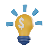 Symbolizing Financial Innovation, Light Bulb and Coin Icon for Wealth Creation. 3D render. png