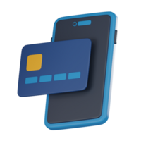 visualizando do pagamentos crédito cartão para conectados transações. 3d renderizar. png