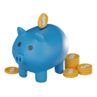 Empowering financial savings piggy bank attracting dollar coins. 3D render. png