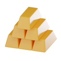 Symbol of Financial Strength, Gold Bars Representing Abundance. 3D render png