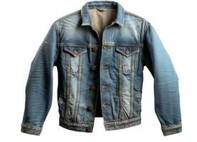 ai generative Denim jacket on mannequin isolated on white background. 3d rendering photo