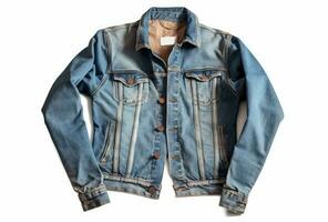 ai generative Denim jacket isolated on white background. Denim jacket isolated on white background photo