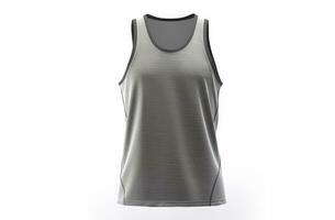 ai generative Blank sleeveless t-shirt mockup, 3D rendering isolated on white background photo