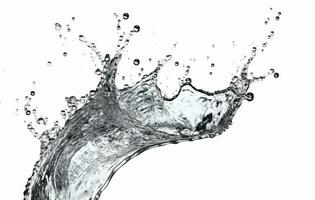 ai generative Water splash isolated on white background. 3d illustration. Blue water splash. photo