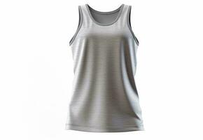 ai generative grey sleeveless t-shirt isolated on white background 3d rendering photo