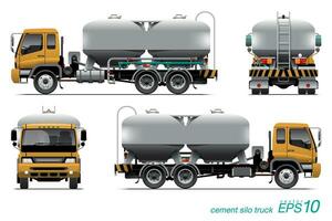 Cement Silo Truck, Construction Vehicle vector