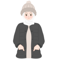 femme portant des vêtements d'hiver png