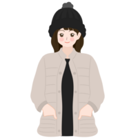 woman wearing winter clothes png