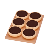 Chocolate Dessert 3D Clipart , set of Rustic Dark Chocolate Tart png