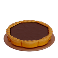 Chocolate Dessert 3D Clipart , set of Rustic Dark Chocolate Tart png