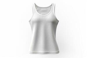 ai generative Blank white sleeveless t-shirt mockup, 3d rendering photo