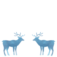 two blue deer on transparent background png