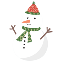 bonhomme de neige avec chapeau et écharpe sur transparent Contexte png