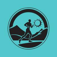 jogging vector icon, healthy, fun, run design