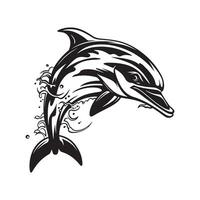 Dolphin Image Vector, silhouette of a dolphin vector