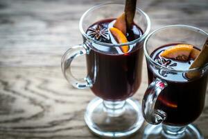 Glasses of mulled wine photo