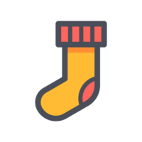 Winter Socks color icon for Christmas decoration. png