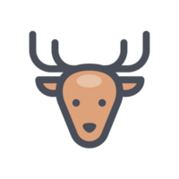 Deer color icon for Christmas decoration. png