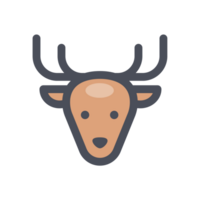 cerf Couleur icône pour Noël décoration. png