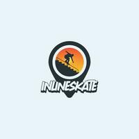 inline skating logo vector