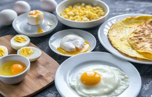 diferente formas de Cocinando huevos foto