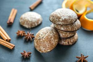 Gingerbread cakes with spices photo