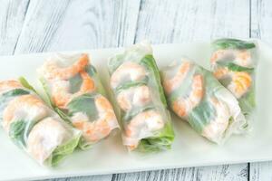 Shrimp rice paper rolls photo
