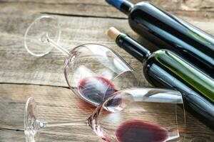 Glasses with red wine photo