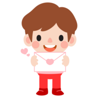 contento san valentin día adolescente Pareja clipart. romántico niña y chico dando corazón globo regalo png