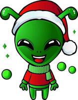 gracioso Navidad extraterrestre clipart vector