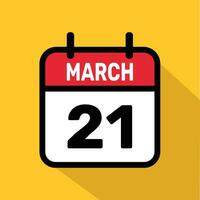 Vector Calendar March 21 illustration background design.