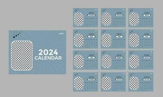 Minimal style 2024 page calendar for new year vector