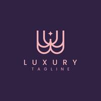 Luxury Geometric Letter W Logo Design Template vector