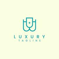 Luxury Geometric Letter W Logo Design Template vector