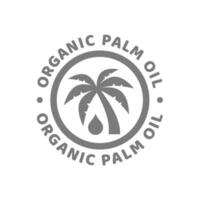 Organic palm oil vector label. Natural oil, nutrition and healthy eating icon.