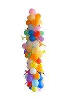 Stack of colored balloons, isolated on a white background photo