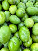 pile of fresh mango fruits closeup - healthy food background photo