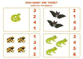 Count all South American animals and circle the correct answers. vector