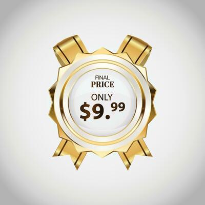 Luxury golden sale badges and labels. Retro vintage sale circle badge design