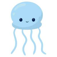 cute jellyfish cartoon illustration vector