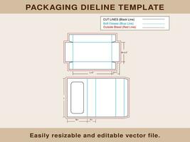 joyería ventana caja dieline modelo vector