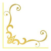 Gold vintage baroque corner ornament retro pattern antique style acanthus. Decorative design filigree calligraphy. You can use for wedding decoration of greeting card and laser cutting. vector