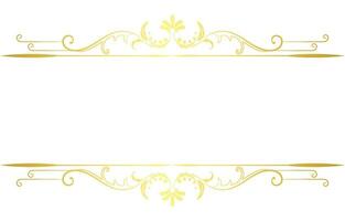 Lines for baroque vintage text Golden design, free space for text, frame vector
