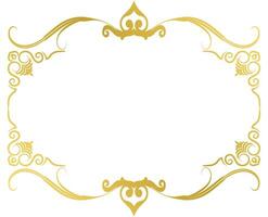 Vintage message frame rococo baroque gold color vector